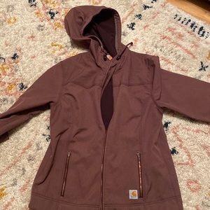 Carhartt for Women hooded coat jacket fleece lined plum purple womens XL